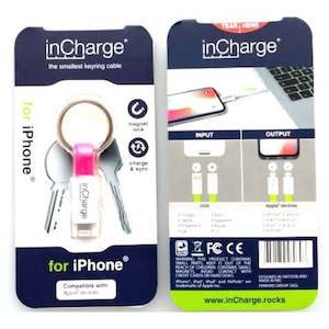 inCharge Keyring Pink iPhone Charging Cable