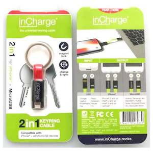 Keyring Clearance: inCharge Keyring Red Universal USB Charging Cable