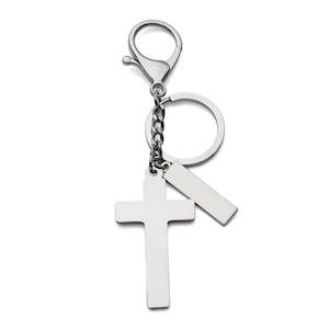 Silver Cross Key Ring