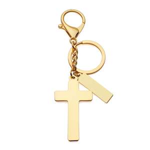 Keyring Fashion: Gold Cross Keyring