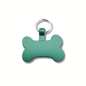 Green Dog Bone Pet Tag - Powder Coated