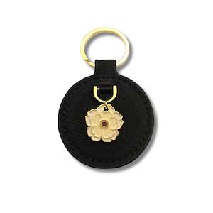 2 Piece 3D Flower Faux Leather Keyring