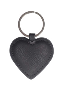 Keyrings: Black Heart Faux Leather Keyring