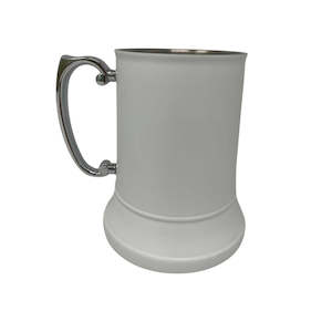 Home And Bar: Matte White Tankard -  Stainless Steel - Add Personalisation