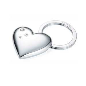 3D Heart With Swarovski Crystals Keyring