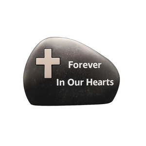 Home And Bar: Pet Memorial Stone with Engravable Cross Plate