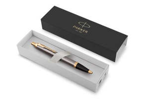 Business: Parker Pen IM Core Grey/Gold Trim Ball Point Pen