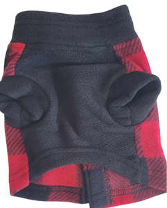 Dog Coats Jackets: HIghland Fleece Dog Coat - Red and Black