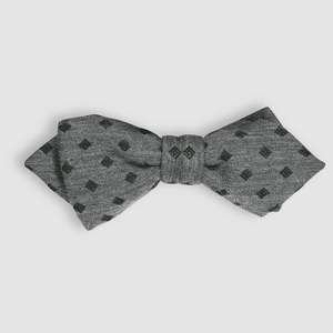 Grey Marle and Olive Diamond Bow Tie