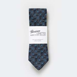 Parisian Crafted Ties Bows Ties: Slate and Blue Abstract Houndstooth Tie