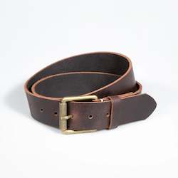 Belts: Wide Leather Work Belt - Brown