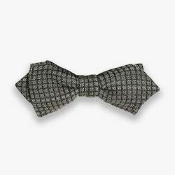 Chocolate Grey Micro Squares Bow Tie
