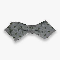 Grey Marle with Olive Diamond Bow Tie