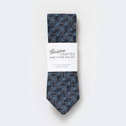 Slate Blue Abstract Houndstooth Tie