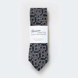 Parisian Crafted Ties Bows Ties: Sage Pink Charcoal Geometric Tie
