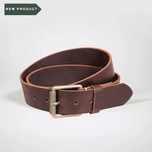 Wide Leather Work Belt - Mocha