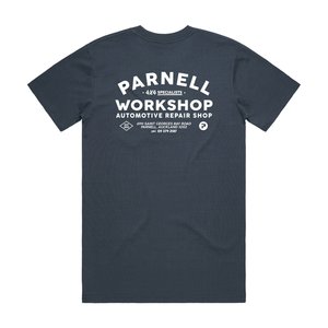 Products: Mens Classic Tee Workshop Petrol Blue - Parnell Workshop