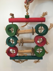 Large Bird Toys: Wooden Ring Abacus