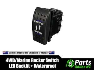 Featured: Waterproof Rocker Switch WINCH IN WINCH OUT for 4WD Off Road Marine