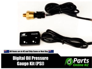 Digital Oil Pressure Gauge Kit – Red LED & 1/8" NPT Sender (12 V)