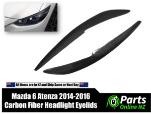 Performance Parts: Carbon Fibre Headlight Covers / Eyebrows – Mazda 6 / Atenza (2014-2016)