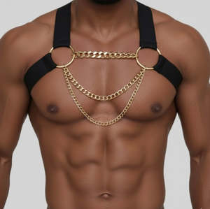 LUXE ELASTIC & GOLD CHAIN HARNESS