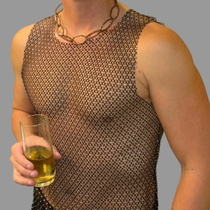 Tops: CRYSTAL MESH TOP