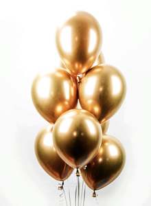 Latex Balloon: Chrome Gold Colour Balloon 10’ 8pc