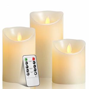 Products: 3 Piece Set 8cm Diameter Real Wax LED Battery Candle