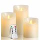 3 Piece Set 8cm Diameter Real Wax LED Battery Candle
