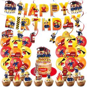 Themed Balloon Sets For Birthday Decoration: Fireman Sam Theme Party Balloon Birthday Decoration