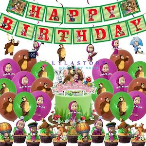 Themed Balloon Sets For Birthday Decoration: Masha The Bear Theme Party Balloon Birthday Decoration
