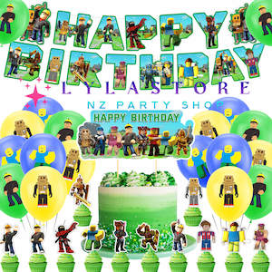 Roblox Birthday Party Balloon Decorations-301