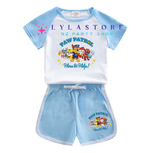 Themed Costumes Cosplay Collection: Paw Patrol Kids' 2-Piece Set | Short Sleeve and Shorts Combo | Premium Cotton Material