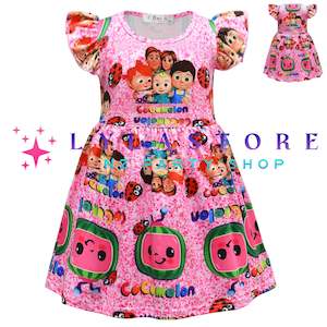 Themed Costumes Cosplay Collection: Cocomelon Girls' Flutter Sleeve Dress - Princess Dress for Little Fashionistas