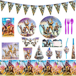 Themed Birthday Sets: 115Pcs Fortnite Birthday Party Decorations