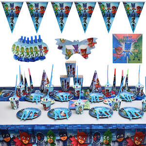 Themed Birthday Sets: 115Pcs PJ Masks Birthday Party Decorations