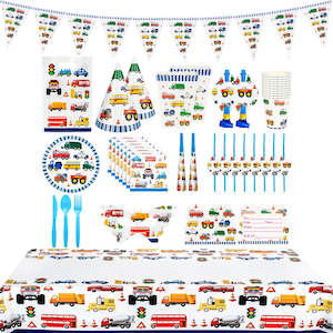 115Pcs Truck and Car Birthday Party Decorations
