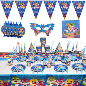 Themed Birthday Sets: 105Pcs Baby Shark Birthday Party Decorations