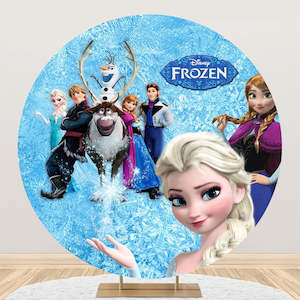 Disney Frozen Party Supplies Decor: Frozen Elsa Backdrop Hire in Auckland - Premium 2m Round Design | Affordable Daily Rates