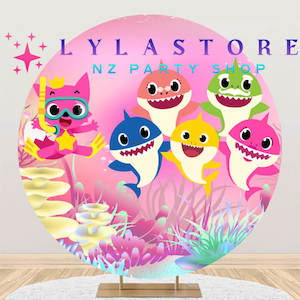 Baby Shark Backdrop Hire in Auckland - Premium 2m Round Design | Affordable Daily Rates