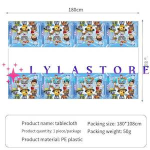 Paw Patrol Party Supplies Decor: Paw Patrol Birthday Party Tablecloth