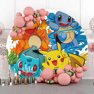 Pokemon Pikachu Collection: Pokémon Pikachu Backdrop Hire in Auckland - Premium 2m Round Design | Affordable Daily Rates