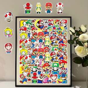 Girls: 50Pcs Super Mario Sticker Set - Perfect for Parties and Birthdays