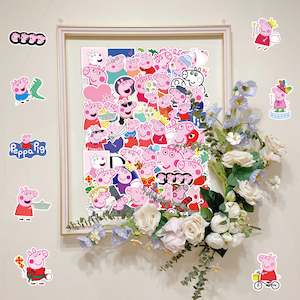 Girls: 50Pcs Peppa Pig Sticker Set - Perfect for Parties and Birthdays
