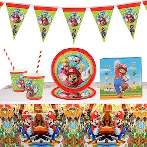 115Pcs Super Mario Birthday Party Decorations
