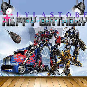 Marvel Superhero Party Supplies Decor: Transformer Birthday Party Backdrop | Banner - 48