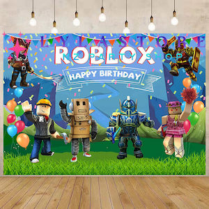 Roblox Party Supplies Decor: Roblox Birthday Party Backdrop | Banner - 04