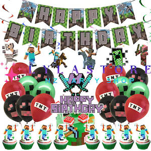 Minecraft Party Supplies Decor: Minecraft Birthday Party Balloon Decoration Set-113