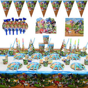 135Pcs Sonic The Hedgehog Birthday Party Decorations